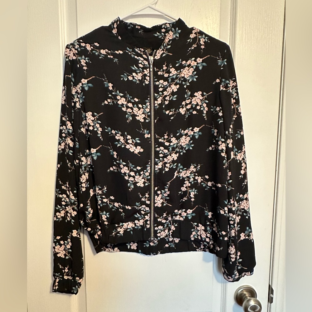Floral Black Women's Jacket